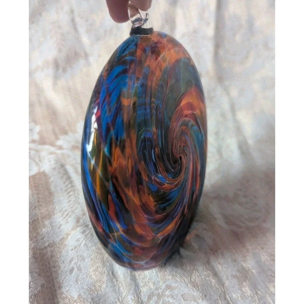 Vermont Little River Hotglass Studio Blown Glass Rainbow Christmas Ornament